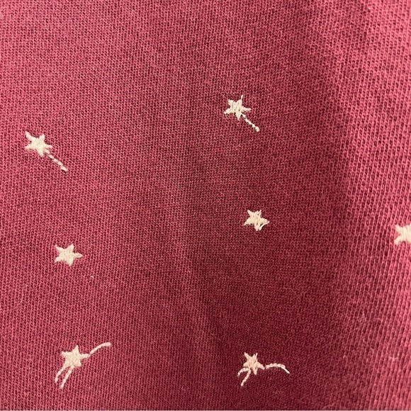 Lou & Grey Shooting Star Terry Sweatshirt, Burgundy size M Holiday Christmas - Picture 3 of 6